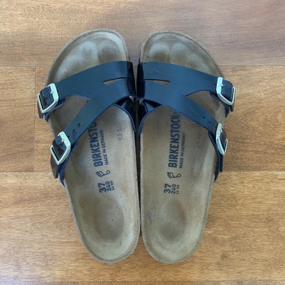 birkenstock yao black patent